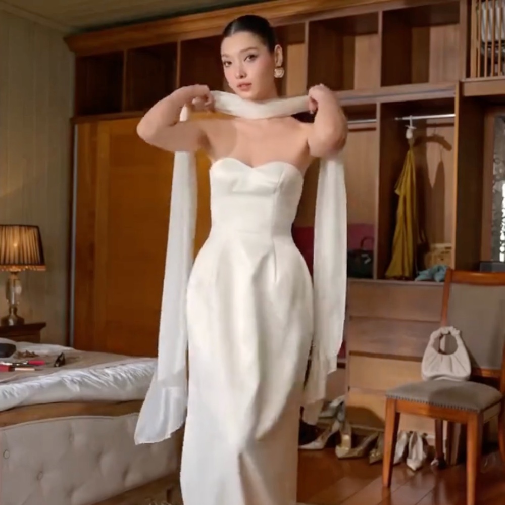 real silk ivory cream dress
